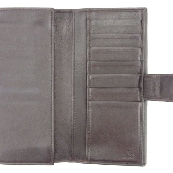 Gucci Long Wallet Gucci Shima Leather Auth USED T8915 - Picture 5 of 5